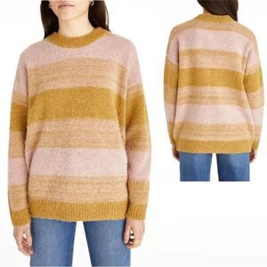 NWT Madewell Otis Space Dye Pullover Sweater Pink Oyster Alpaca Wool Blend $148